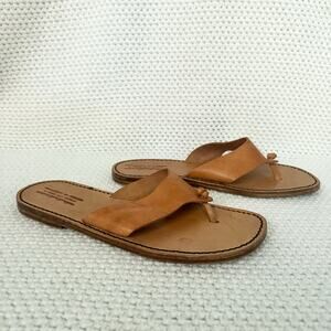 Francesco Da Firenze Cognac Leather Knot Thong Sandals Made in Italy 9.5-10 Read